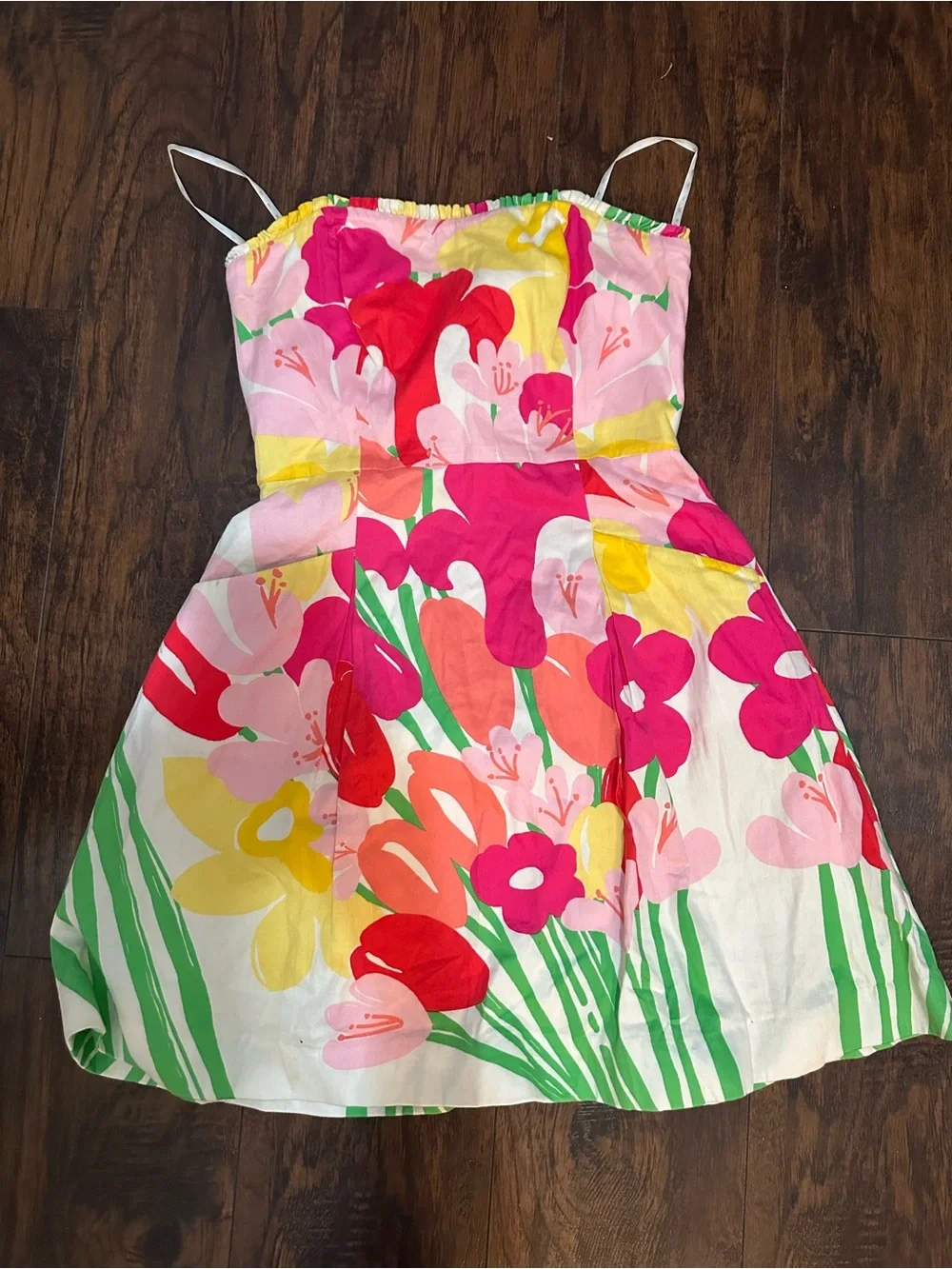 Lilly Pulitzer Strapless Floral Fit-and-Flare Dress in Pink, Red, Yellow, Green - Picture 2 of 4
